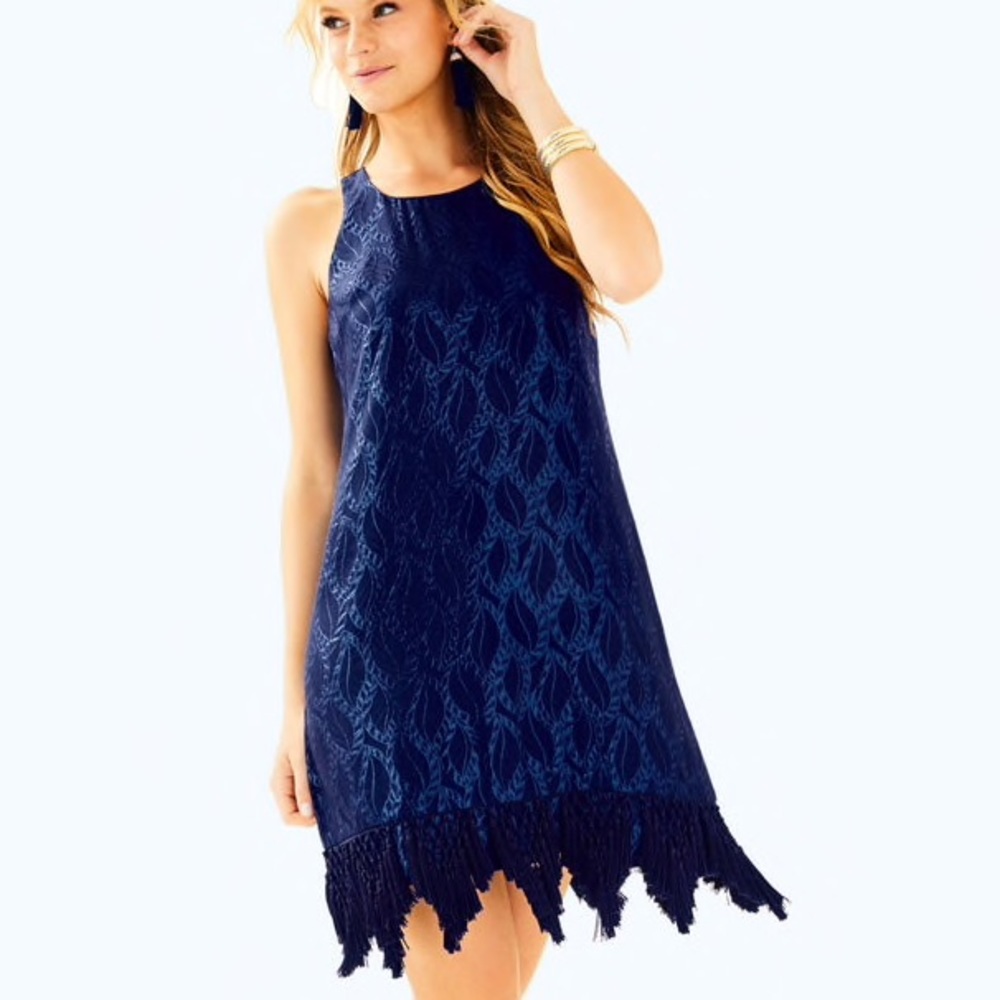 NWT Lilly Pulitzer Marquette Shift Dress Navy XS - Picture 1 of 7